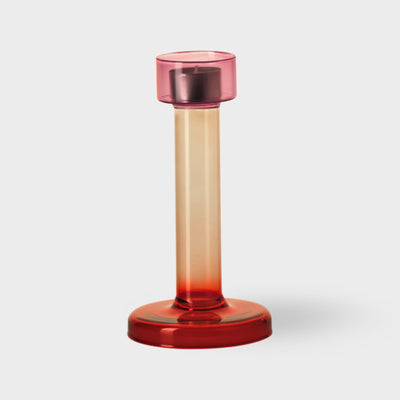 Bole Candle Holder M pink / red