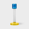 Bole Candle Holder L blue / yellow