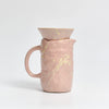 Clay Coffee Drip "Sunny" by Siup Studio a soft pink glaze with striking yellow spritz