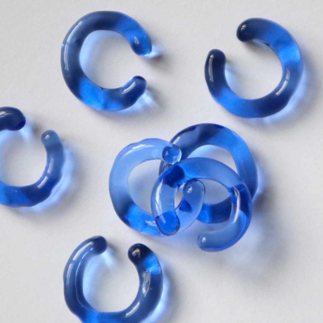 Glass Earcuff - Bluest Blue