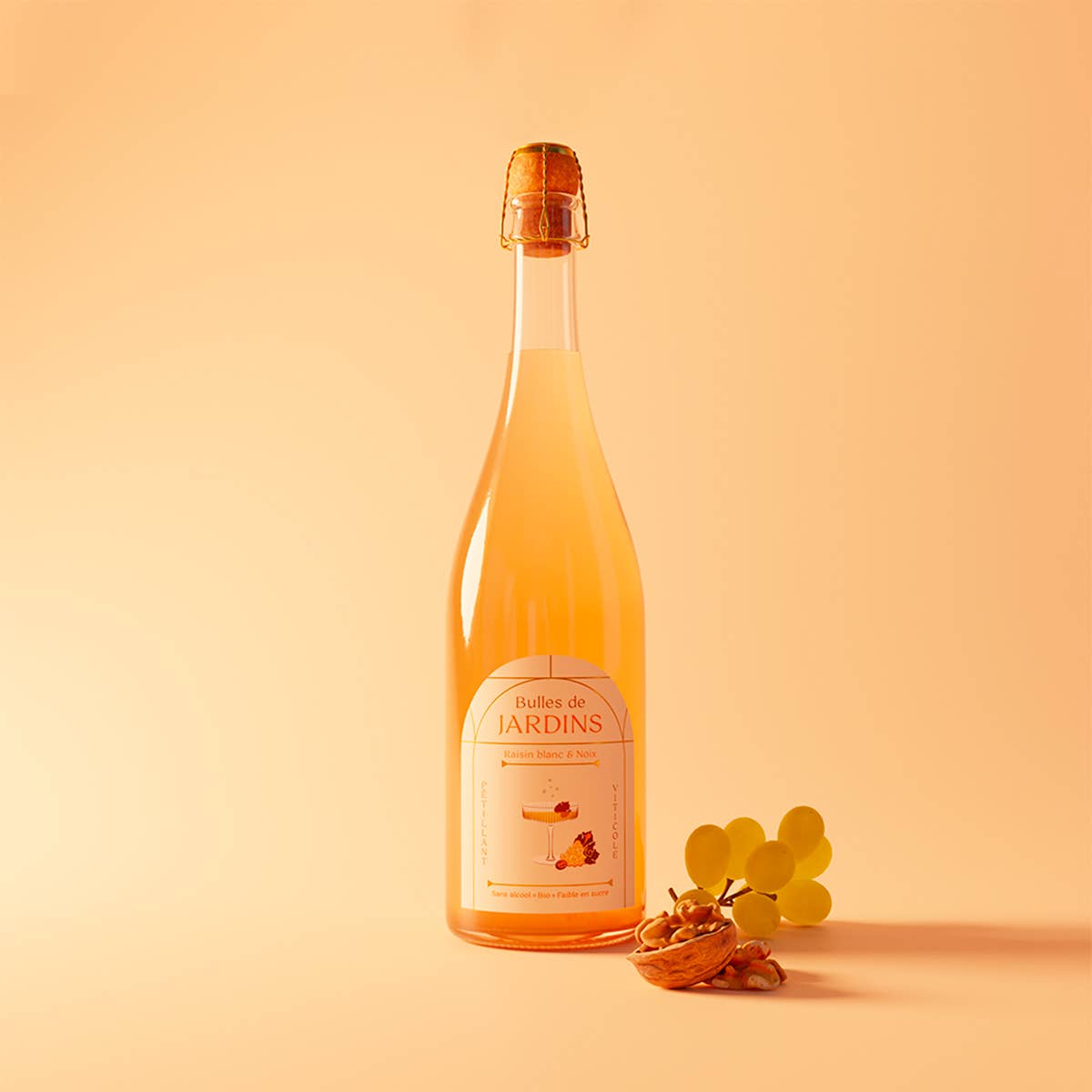 Organic alcohol-free sparkling wine - White Grapes & Walnuts