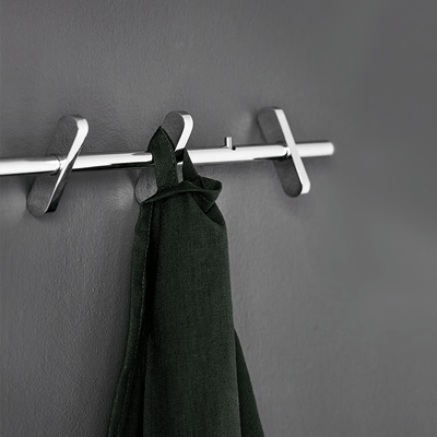 Elegant Chrome Coat Rack - Wandgarderobe verchromt, minimalist scandinavian design by Moebe - NAVE shop - online concept store