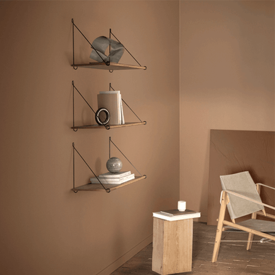 Loop Shelf natural Bamboo, with black brackets, bamboo shelves with metal brackets, Scandinavian Design by We Do Wood; Sustainable and circular design, available at Nave Shop - online concept store