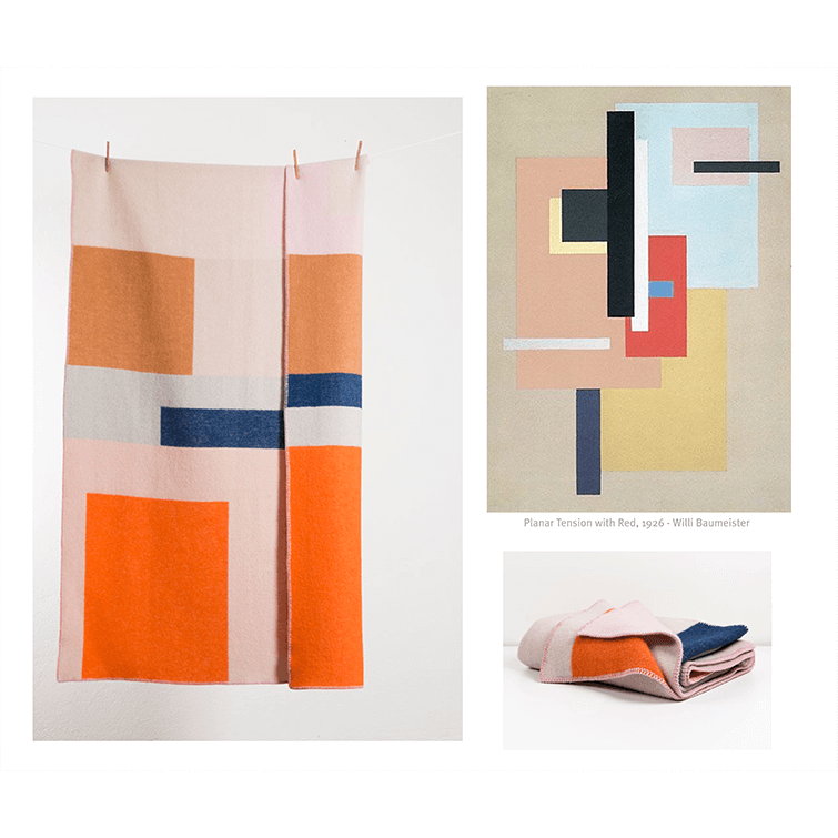 Bauhaused 2 Wool Blanket by Michele Rondelli & Sophie Probst; Designer Blankets, Bauhaus Design, New Zealand Wool, Nave Shop, online concept store