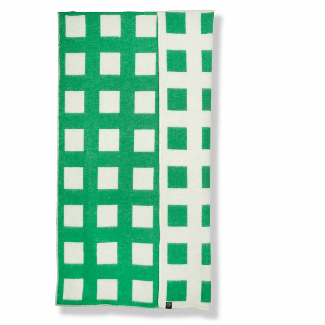 Wool Blanket "Gate" - CoopDPS collection by Nathalie Du Pasquier and George Sowden for ZigZagZürich, founding members of Memphis, New Zealand Wool woven in Italy