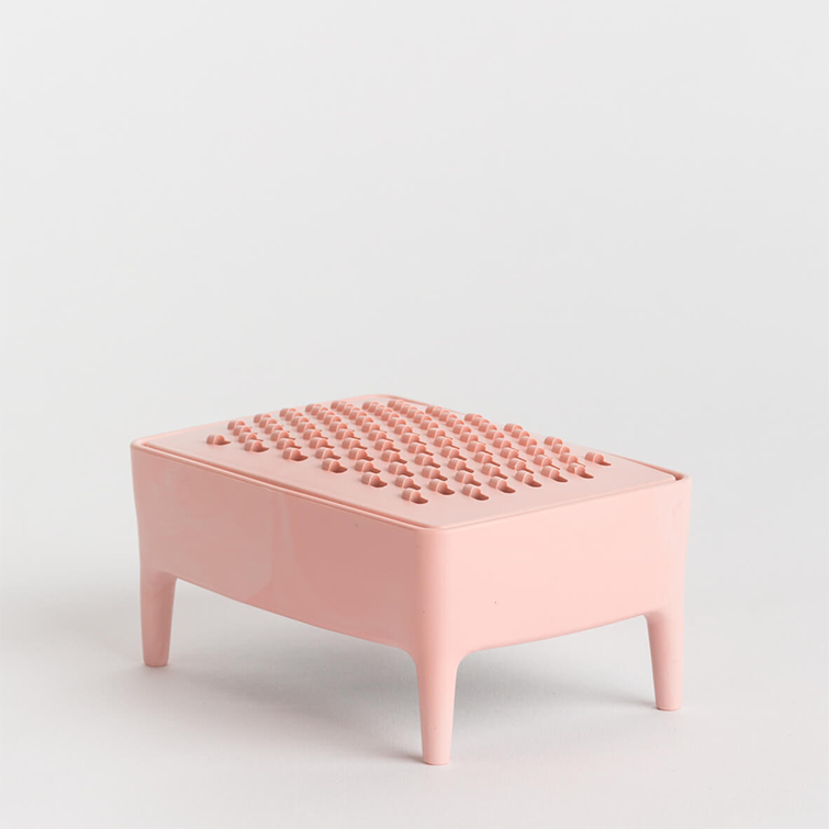 Millenial Pink Bubble Buddy; an eco friendly soap bar grater, made from recycled plastic by Foekje Fleur and Sea Shepherd, Nave Shop, online concept store