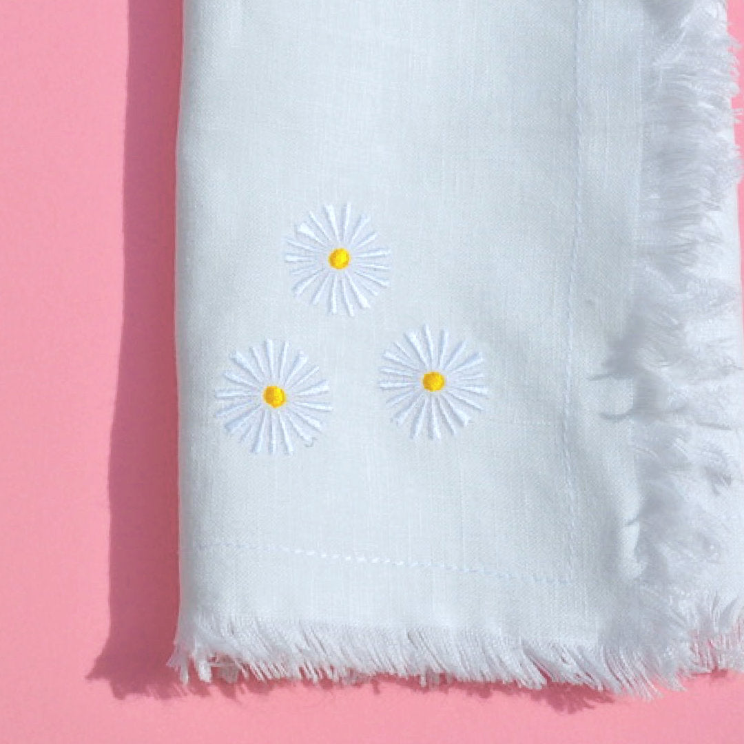 leinen servietten, linen napkins, daisy design, nave shop