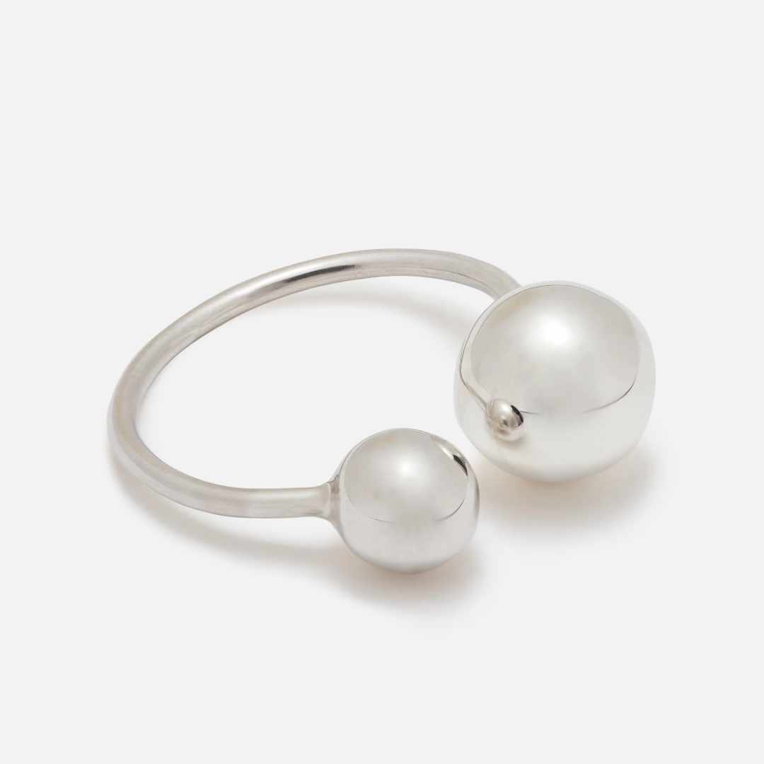 Double Ball Ring - Silver