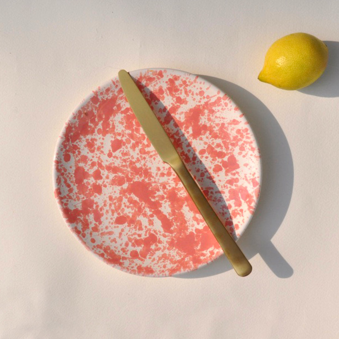 steinzeug teller, ceramic plate, stoneware plate, spattered glaze, steinzeug, taormina glaze, sicilian ceramcis, Studio Sicily, nave shop, online concept store